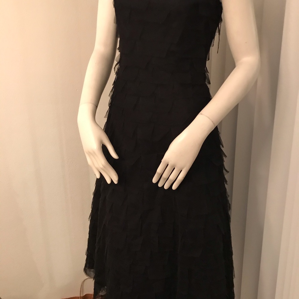BCBG Maxazria black tulle layered Designer Dress - Picture 2 of 15